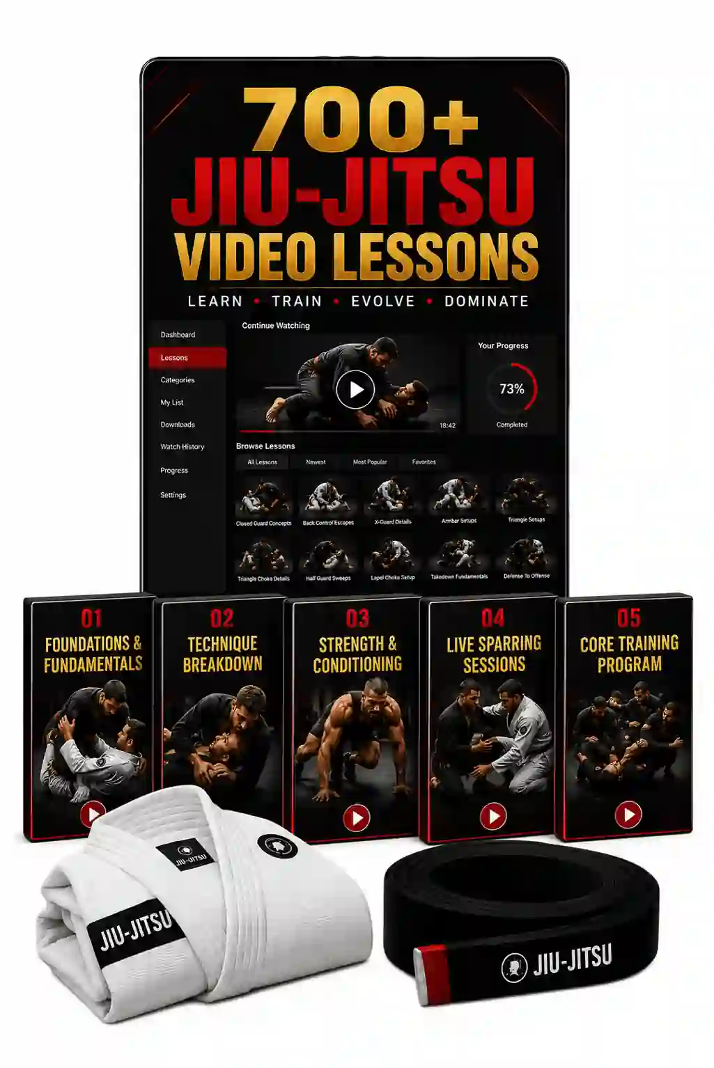 Jiu Jitsu Academy video library mockup